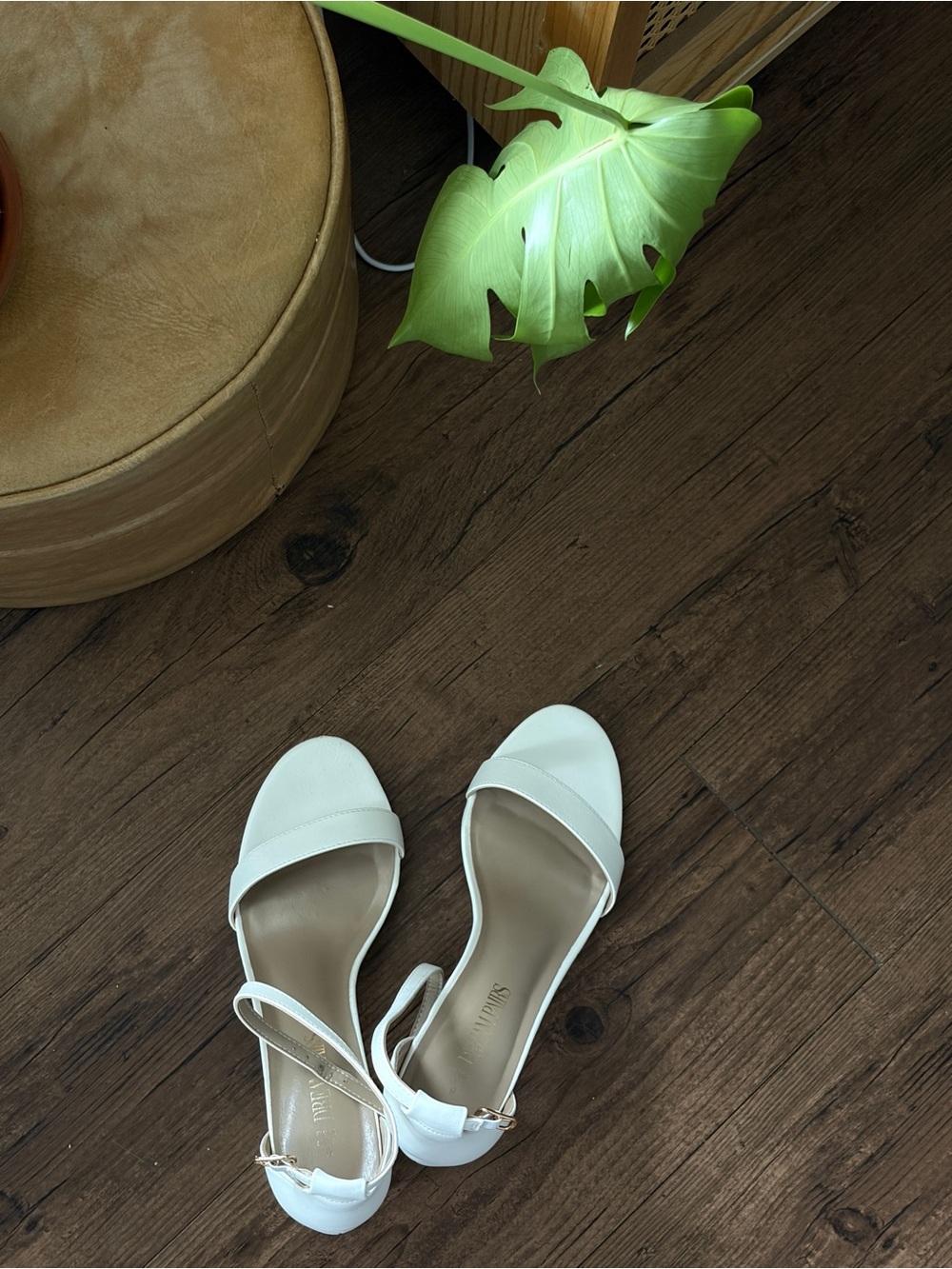 Classic White Open-Toe Ankle-Strap Heels